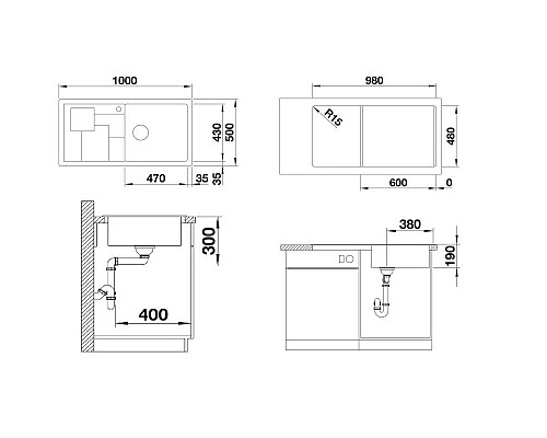 Заказать Кухонная мойка Blanco Sity XL 6S InFino антрацит/киви 525060 в магазине сантехники Santeh-Crystal.ru