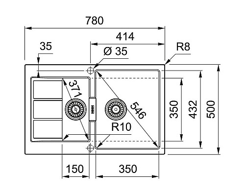 Приобрести Кухонная мойка Tectonite Franke Sirius S2D 651-78 белый 143.0628.385 в магазине сантехники Santeh-Crystal.ru