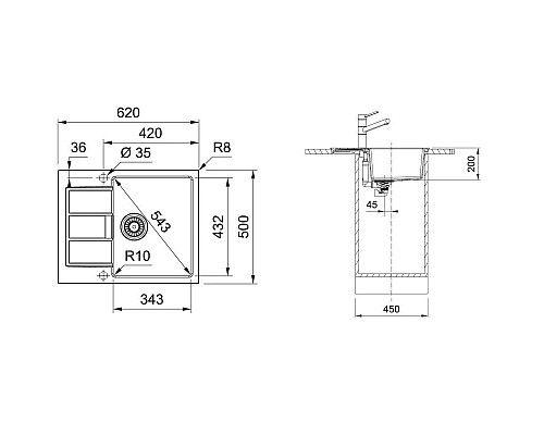 Приобрести Кухонная мойка Tectonite Franke Sirius S2D 611-62/500 белый 143.0628.363 в магазине сантехники Santeh-Crystal.ru