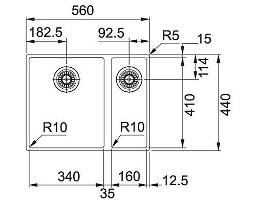 Купить Кухонная мойка Tectonite Franke Sirius SID 160 серый 144.0603.821 в магазине сантехники Santeh-Crystal.ru