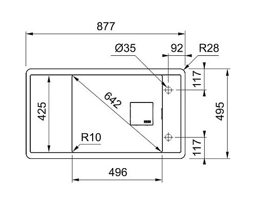 Купить Кухонная мойка Fragranit Franke Fresno FSG 611 оникс 114.0593.108 в магазине сантехники Santeh-Crystal.ru