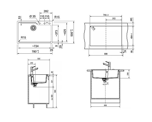 Купить Кухонная мойка Fragranit Franke Urban UBG 610-78 бежевый 114.0595.793 в магазине сантехники Santeh-Crystal.ru