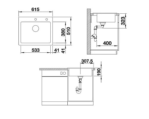 Купить Кухонная мойка Blanco Palona 6 Базальт 520928 в магазине сантехники Santeh-Crystal.ru