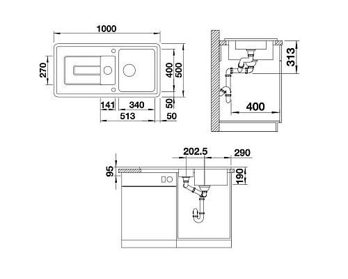 Заказать Кухонная мойка Blanco Tolon 6S Глянцевый белый 520320 в магазине сантехники Santeh-Crystal.ru