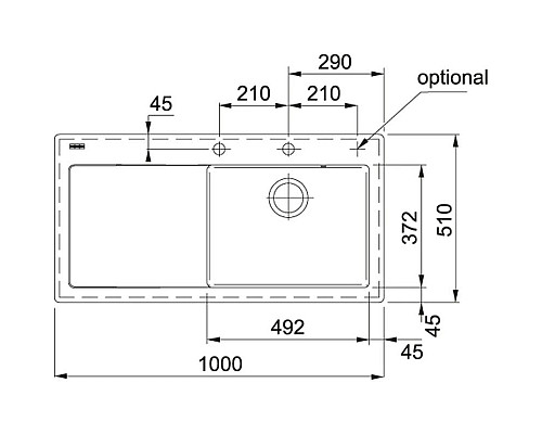 Приобрести Кухонная мойка Franke Mythos MTK 611-100 оникс 124.0335.856 в магазине сантехники Santeh-Crystal.ru