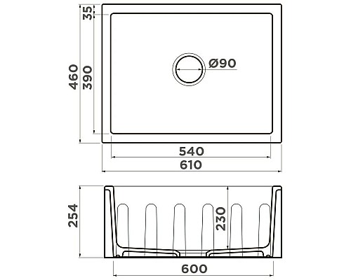 Приобрести Кухонная мойка Natceramic Omoikiri Mikura 61-WH белый 4997068 в магазине сантехники Santeh-Crystal.ru