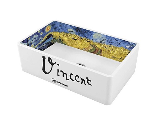 Приобрести Кухонная мойка Natceramic Omoikiri Mikura 76-Vangogh white 4993024 в магазине сантехники Santeh-Crystal.ru