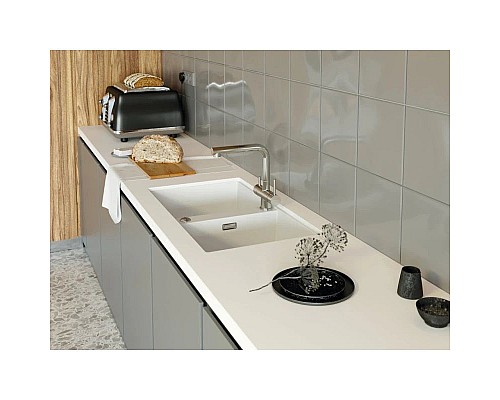 Купить Кухонная мойка Artceramic Omoikiri Kitagawa 83-2-U-GR leningrad grey 4993810 в магазине сантехники Santeh-Crystal.ru