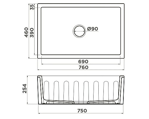 Купить Кухонная мойка Natceramic Omoikiri Mikura 76-WH белый глянец 4993258 в магазине сантехники Santeh-Crystal.ru