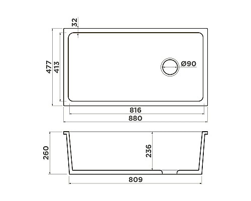 Приобрести Кухонная мойка Natceramic Omoikiri Tokara 88-U/I-WH Side белый глянец 4993867 в магазине сантехники Santeh-Crystal.ru