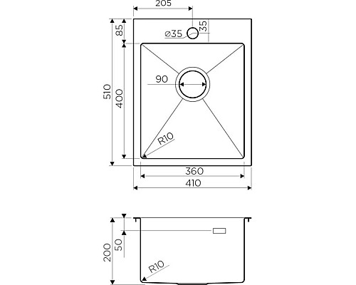 Купить Кухонная мойка вороненая сталь Omoikiri Akisame 41-GM 4973094 в магазине сантехники Santeh-Crystal.ru