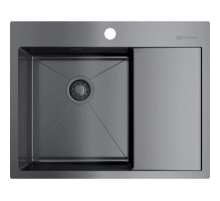 Кухонная мойка вороненая сталь Omoikiri Akisame 65-GM-L