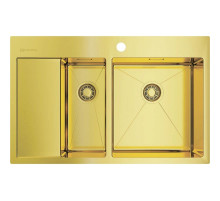 Кухонная мойка светлое золото Omoikiri Akisame 78-2-LG-R