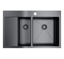 Кухонная мойка вороненая сталь Omoikiri Akisame 78-2-GM-R
