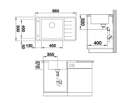 Купить Кухонная мойка Blanco Andano XL 6S-IF Compact InFino зеркальная полированная сталь 523002 в магазине сантехники Santeh-Crystal.ru