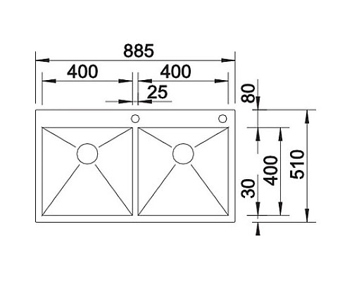 Купить Кухонная мойка Blanco Zerox 400/400-IF/A InFino зеркальная полированная сталь 521648 в магазине сантехники Santeh-Crystal.ru