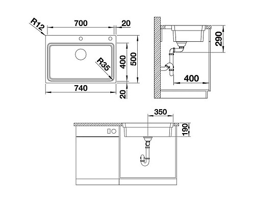 Заказать Кухонная мойка Blanco Etagon 700-IF/A InFino зеркальная полированная сталь 524274 в магазине сантехники Santeh-Crystal.ru