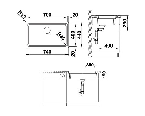 Приобрести Кухонная мойка Blanco Etagon 700-IF InFino зеркальная полированная сталь 524272 в магазине сантехники Santeh-Crystal.ru