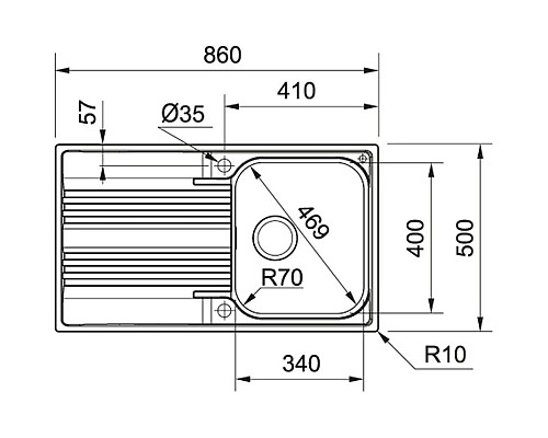 Заказать Кухонная мойка Franke Smart SRX 611-86 полированная сталь 101.0368.249 в магазине сантехники Santeh-Crystal.ru