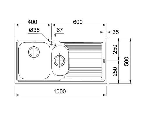 Купить Кухонная мойка Franke Logica Line LLL 651 декоративная сталь 101.0086.254 в магазине сантехники Santeh-Crystal.ru