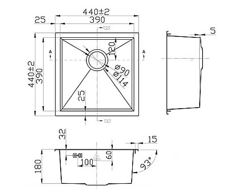 Купить Кухонная мойка Zorg Steel Hammer X ALTA SH X 4444 в магазине сантехники Santeh-Crystal.ru