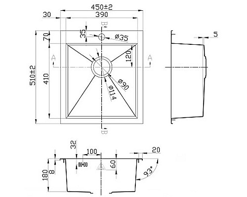 Заказать Кухонная мойка Zorg Steel Hammer X EDOLVO SH X 4551 в магазине сантехники Santeh-Crystal.ru
