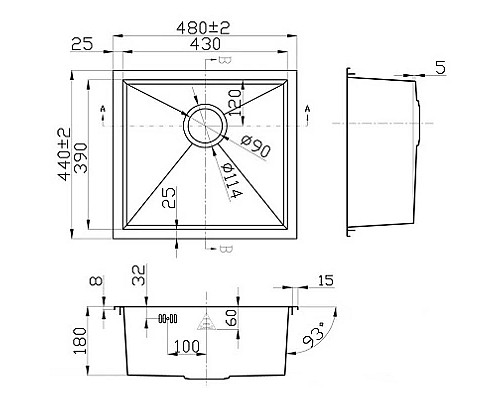 Купить Кухонная мойка Zorg Steel Hammer X MIA SH X 4844 в магазине сантехники Santeh-Crystal.ru