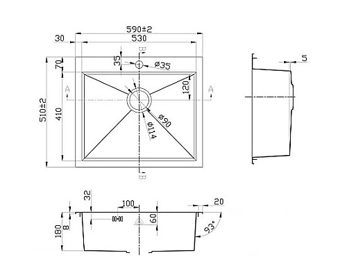 Купить Кухонная мойка Zorg Steel Hammer X FLORA SH X 5951 в магазине сантехники Santeh-Crystal.ru