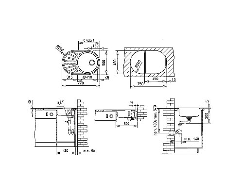 Приобрести Кухонная мойка Teka DR 77 1B 1D  матовая сталь 40127301 в магазине сантехники Santeh-Crystal.ru