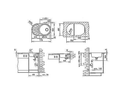 Купить Кухонная мойка Teka DR 77 1B 1D  декоративная сталь 40127303 в магазине сантехники Santeh-Crystal.ru