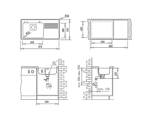 Приобрести Кухонная мойка Teka Frame 1B 1D PPLUS RHD полированная сталь 40180511 в магазине сантехники Santeh-Crystal.ru