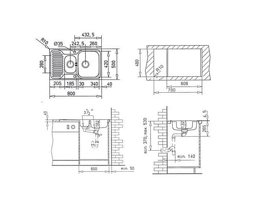 Заказать Кухонная мойка Teka Princess 1 1/2B 1/2D полированная сталь PA780P3001 в магазине сантехники Santeh-Crystal.ru