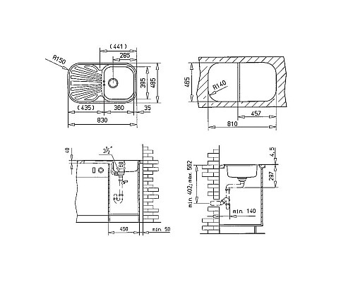 Заказать Кухонная мойка Teka Stylo 1B 1D полированная сталь 10107017 в магазине сантехники Santeh-Crystal.ru