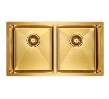 Кухонная мойка Paulmark Twin золотой матовый PM237844-BG