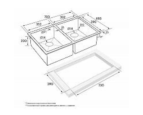 Заказать Кухонная мойка Paulmark Twin золотой матовый PM237844-BG в магазине сантехники Santeh-Crystal.ru