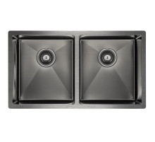 Кухонная мойка Paulmark Twin вороненая сталь PM237844-GM