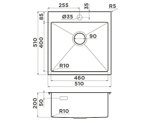 Купить Кухонная мойка Omoikiri Akisame 51-GB графит 4997013 в магазине сантехники Santeh-Crystal.ru