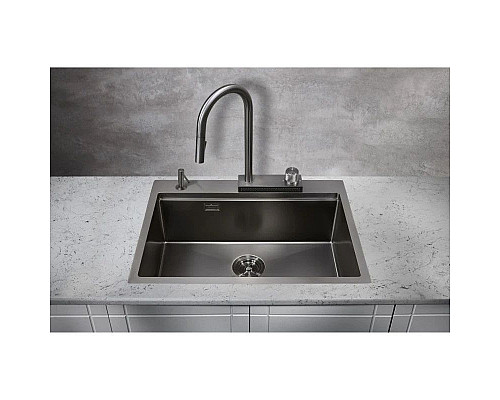 Заказать Кухонная мойка Milacio Denia 68 вороненая сталь MC.77419 в магазине сантехники Santeh-Crystal.ru