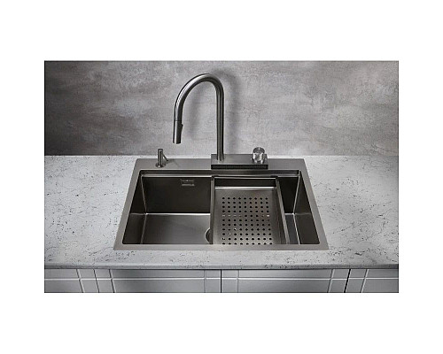 Заказать Кухонная мойка Milacio Denia 68 вороненая сталь MC.77419 в магазине сантехники Santeh-Crystal.ru