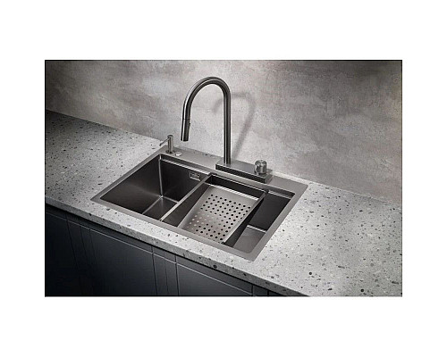Заказать Кухонная мойка Milacio Denia 68 вороненая сталь MC.77419 в магазине сантехники Santeh-Crystal.ru