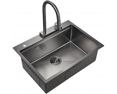 Заказать Кухонная мойка Milacio Denia 68 вороненая сталь MC.77419 в магазине сантехники Santeh-Crystal.ru