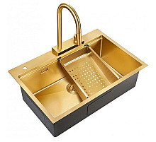 Кухонная мойка Milacio Denia 75 золотой матовый MC.77428