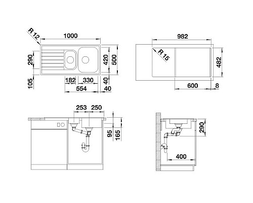 Купить Кухонная мойка Blanco Livit II 6S полированная сталь 526623 в магазине сантехники Santeh-Crystal.ru