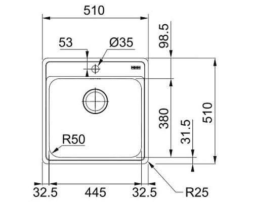 Заказать Кухонная мойка Franke Bell BCX 210-51 TL полированная сталь 127.0688.779 в магазине сантехники Santeh-Crystal.ru