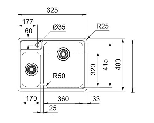 Приобрести Кухонная мойка Franke Bell BCX 260 TL полированная сталь 127.0688.780 в магазине сантехники Santeh-Crystal.ru