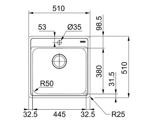 Заказать Кухонная мойка Franke Bell BCX 610-51 TL полированная сталь 101.0689.942 в магазине сантехники Santeh-Crystal.ru