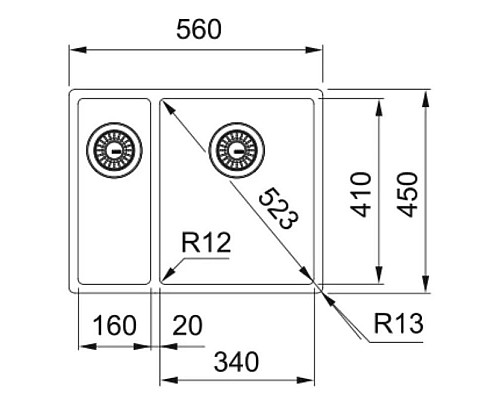 Приобрести Кухонная мойка Franke Box BXX 260/160-34-16 полированная сталь 127.0369.916 в магазине сантехники Santeh-Crystal.ru