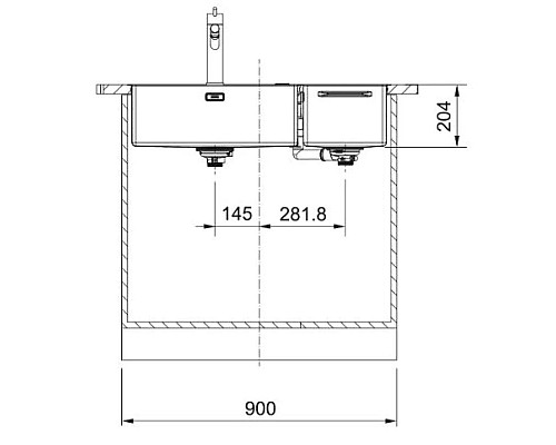 Купить Кухонная мойка Franke Box Center BWX 220-54-27 TL полированная сталь 127.0538.259 в магазине сантехники Santeh-Crystal.ru