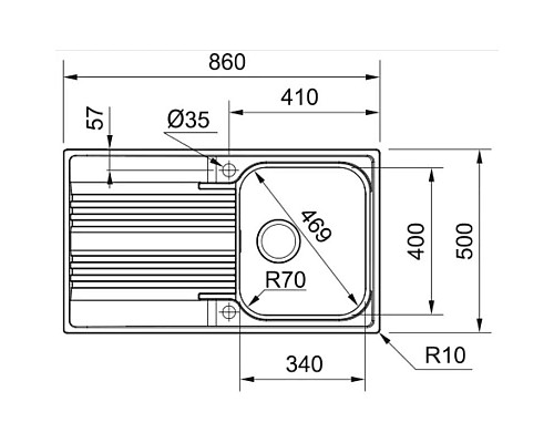 Приобрести Кухонная мойка Franke Smart SRX 611-86 полированная сталь 101.0383.480 в магазине сантехники Santeh-Crystal.ru