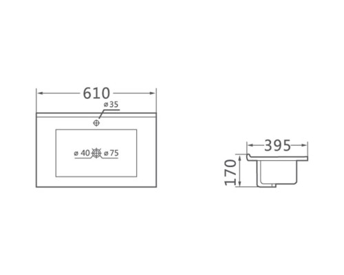 Раковина Vincea VBS-13960S1 61x39,5 см, накладная, белый